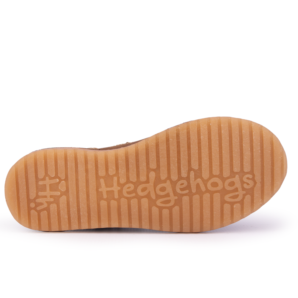 View of the branded Hedgehogs sole on the ladies Sarah shoe.