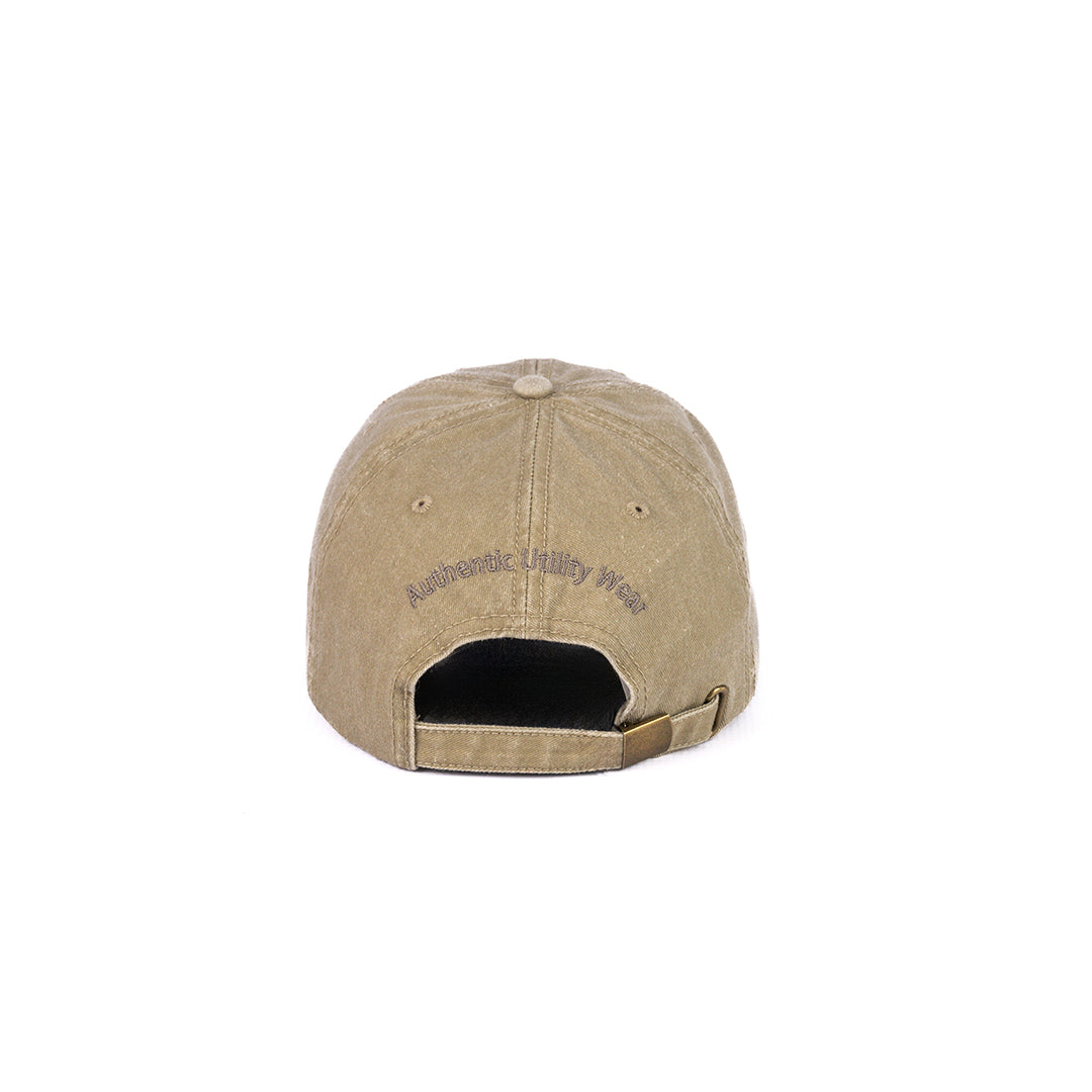 Rear view of the Khaki Cap, showing the adjustable strap closure.