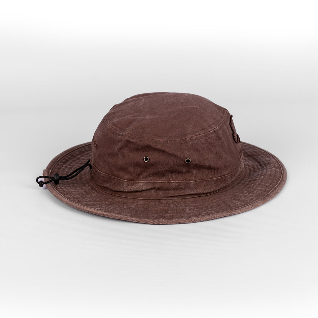 HippoCreek Chocolate Distressed Cotton Wide Brim Hat