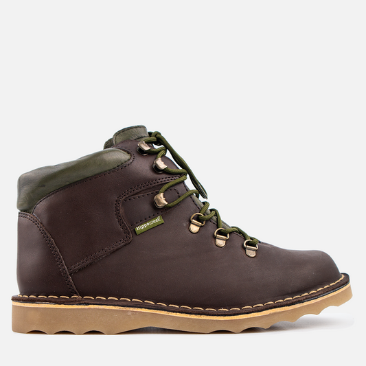 HippoCreek Pangolin Men's Wavy Sole Leather Boot Full Grain Brown