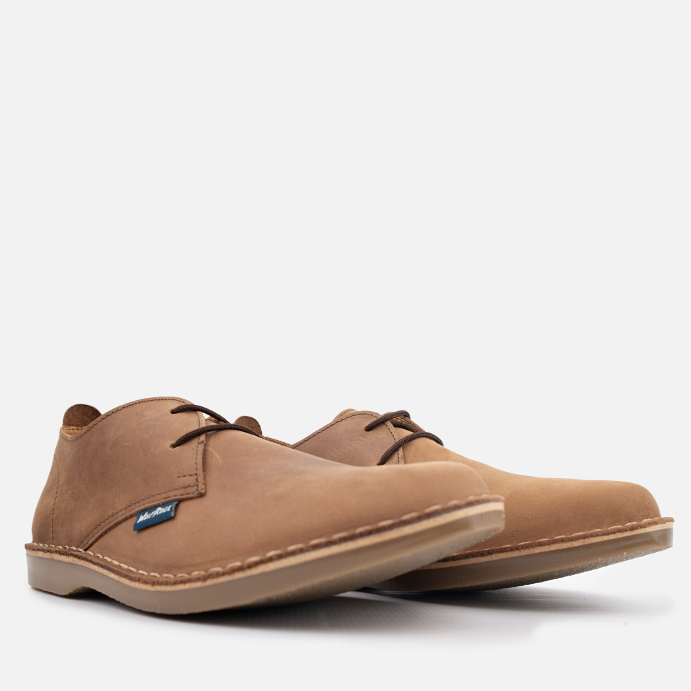 Front-angled pair view of the Wolf Rock Aiden tan men's leather shoes.
