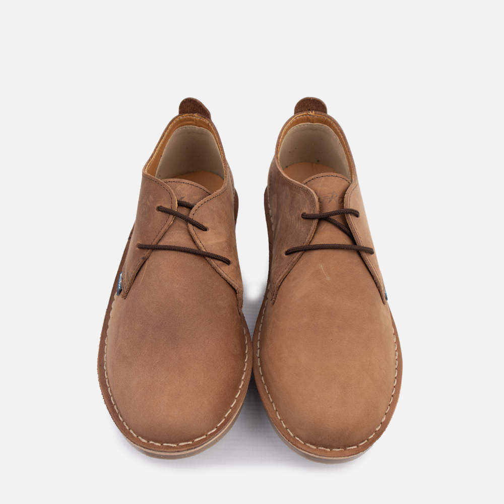 Arial View of the Wolf Rock mens tan leather Aiden shoe. 