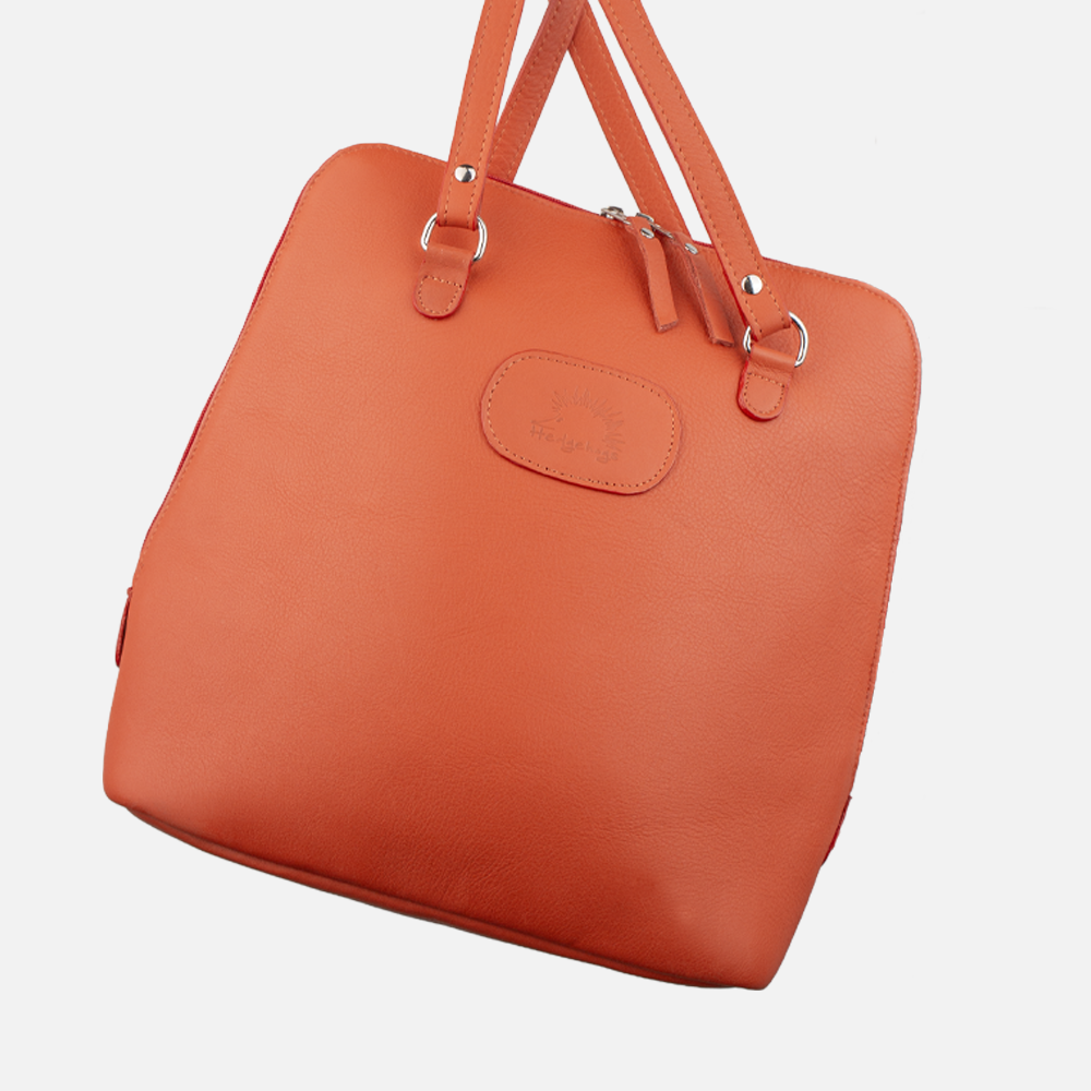 Additional view of the Hedgehogs ladies coral leather convertible backpack