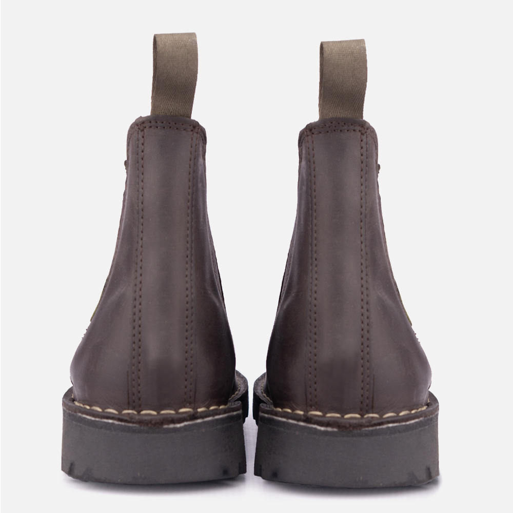 Rear view of the HippoCreek Canyon Boot showing stitch detail on heel.