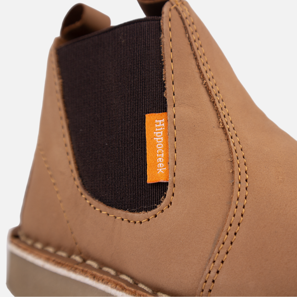 Close up of the HippoCreek Possum Boot stitch and gusset detail.