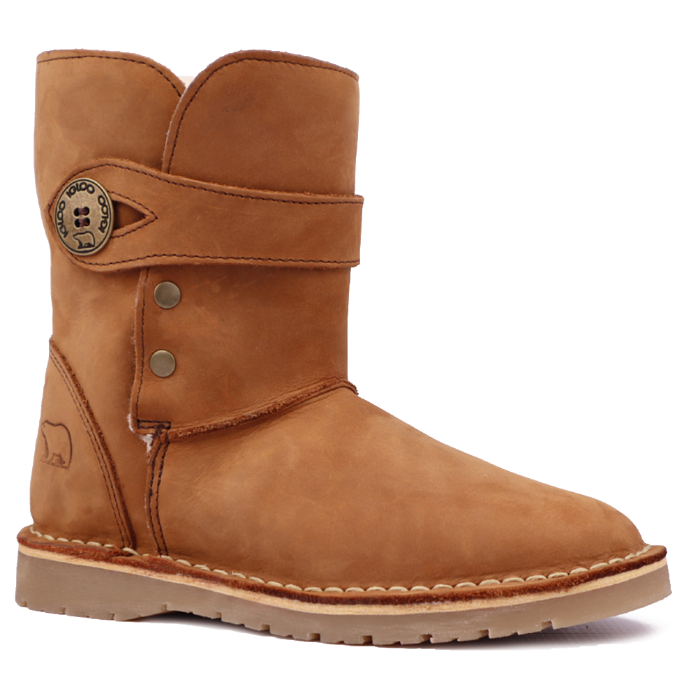 Side View of the Igloo Alaska winter boot showing button detail.