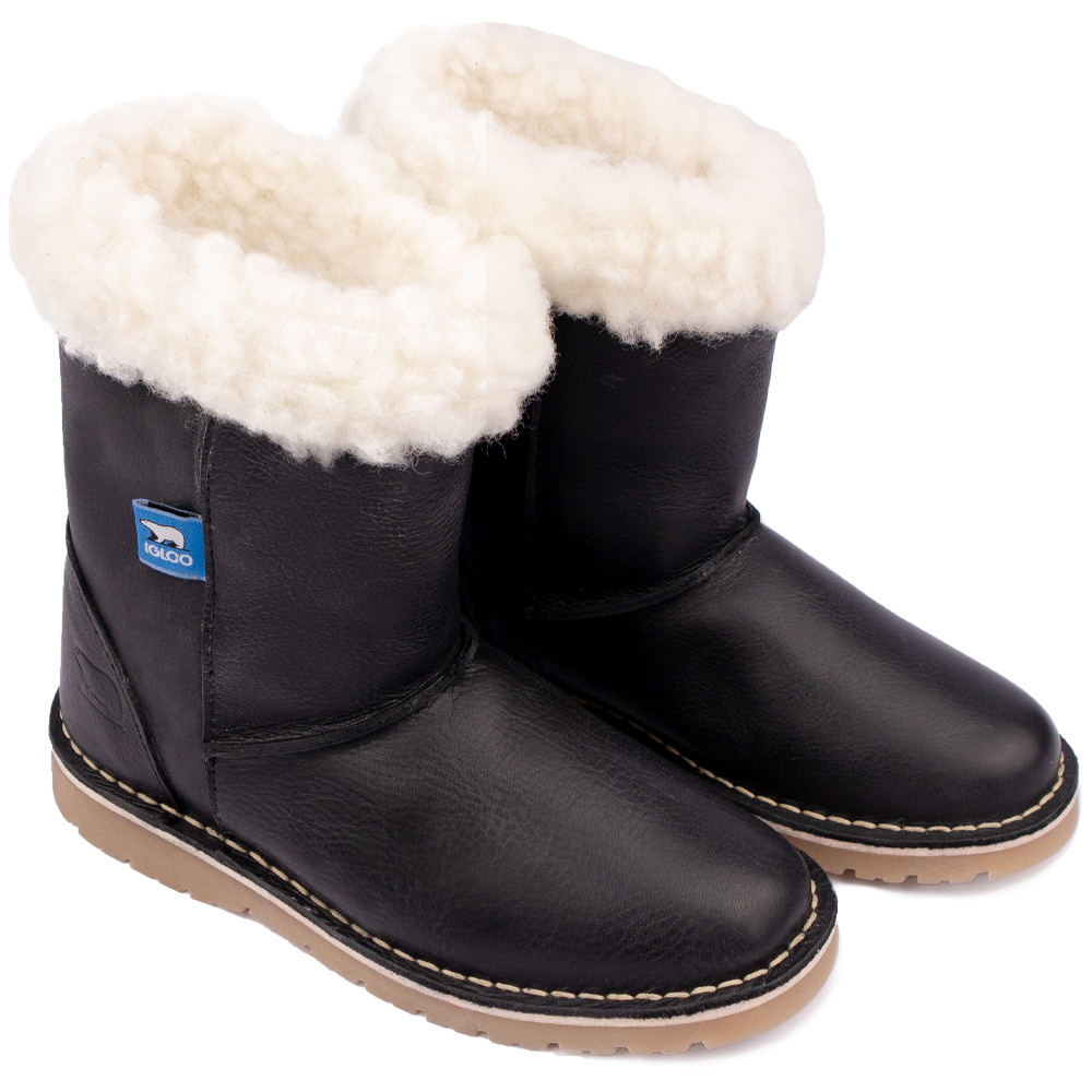 Pair View of the Igloo Tundra Premium Leather and Sheepswool Unisex winter Boot.
