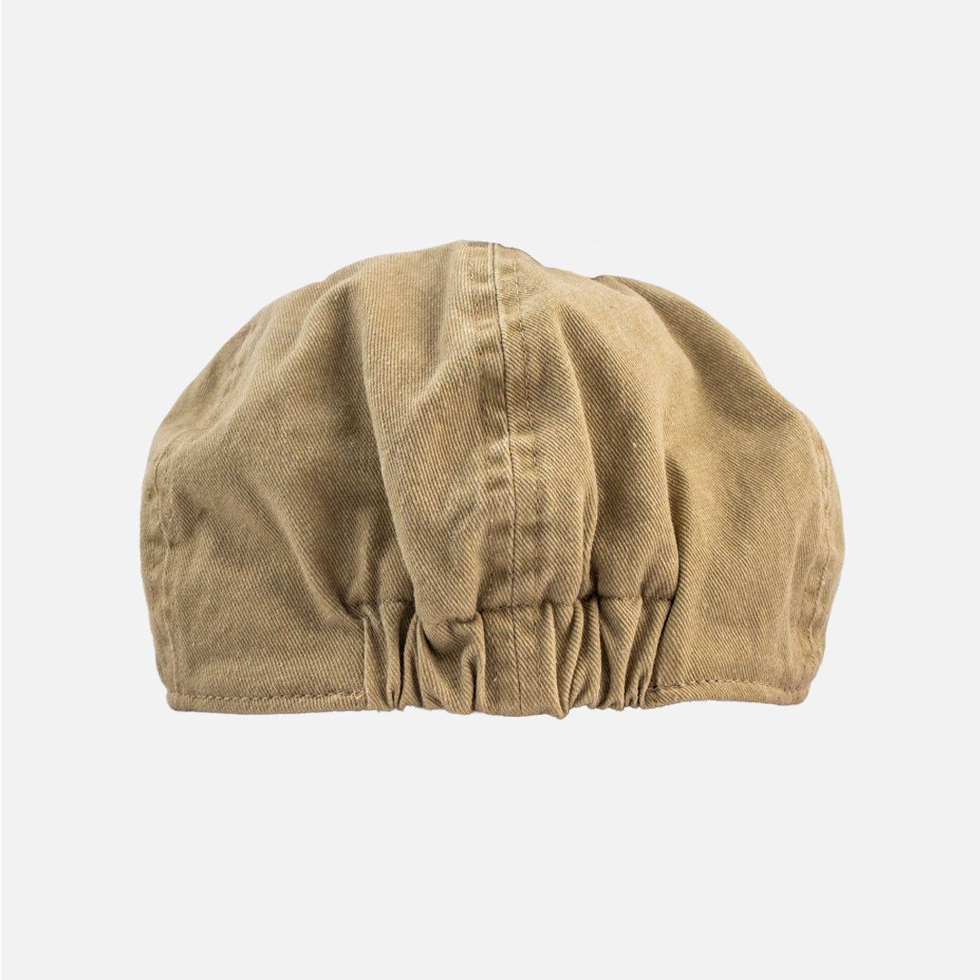 Rear view of the Wolf Rock Khaki Cotton Flat Cap.